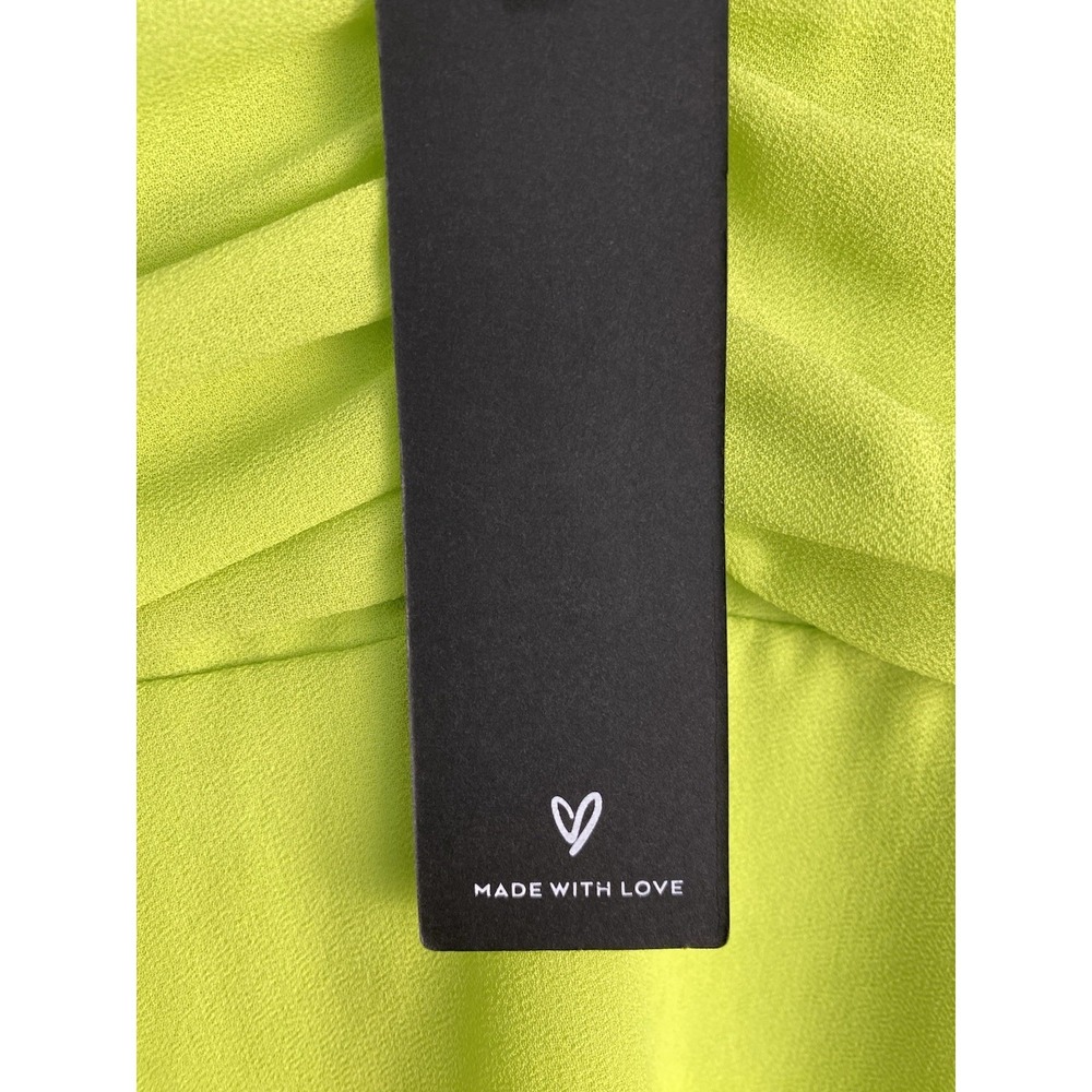 NWT Lulus L Lime Green Sleeveless Chiffon Tiered Ruffle Midi Dress - Picture 5 of 7
